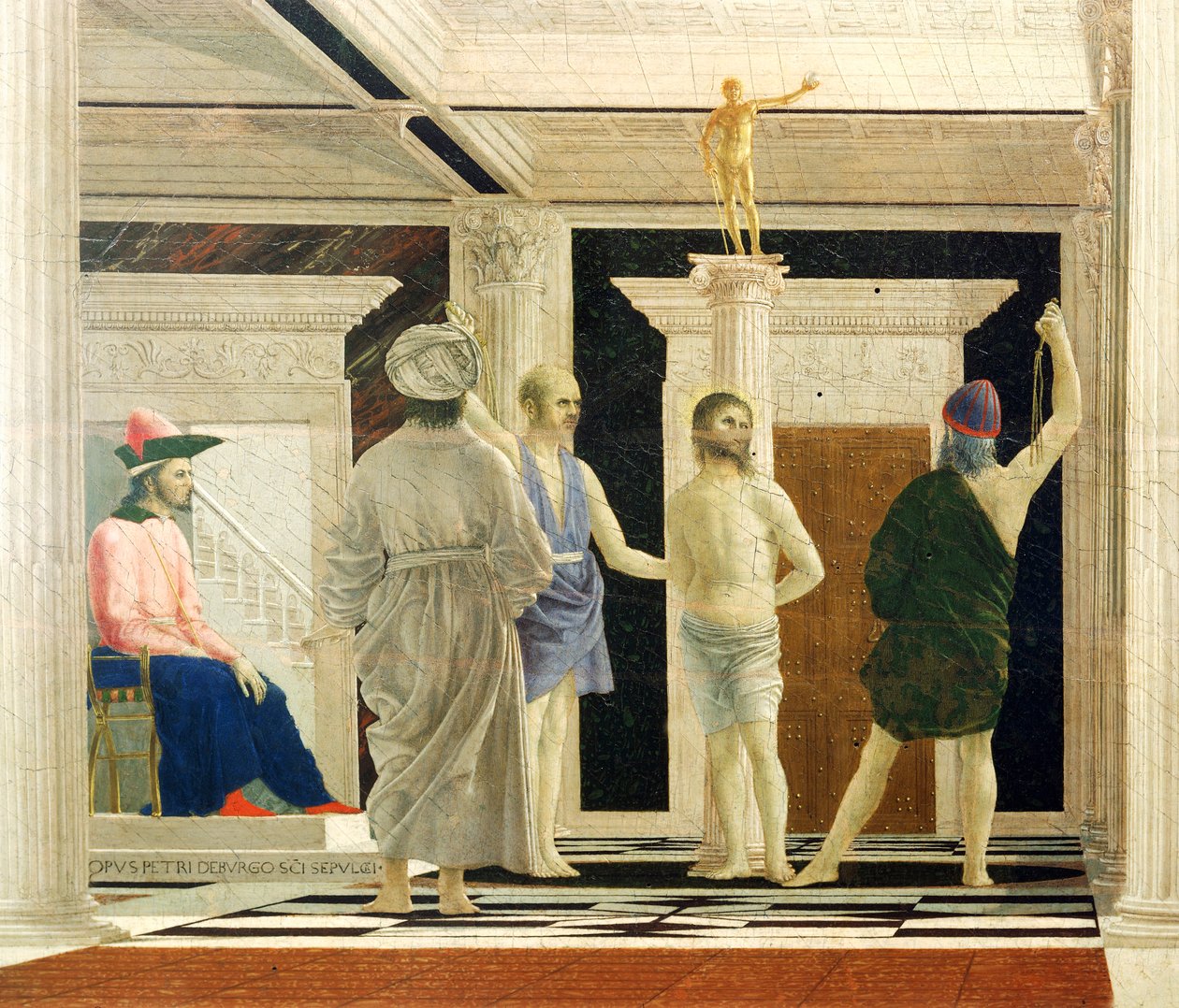 Flagellazione di Cristo (dettaglio) da Piero della Francesca