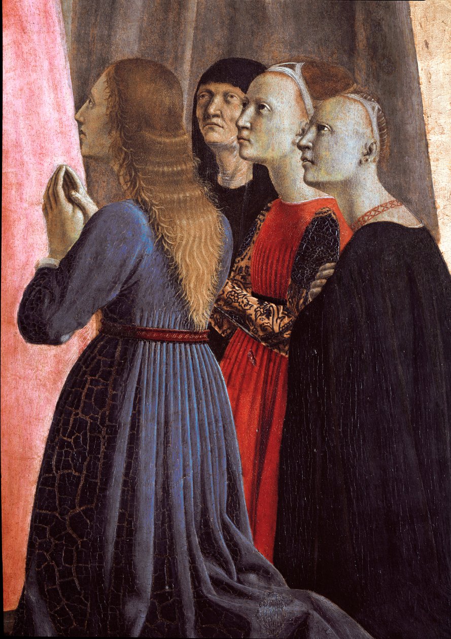 Polittico della Misericordia: Vergine della misericordia, circondata da santi - Dettaglio da Piero della Francesca