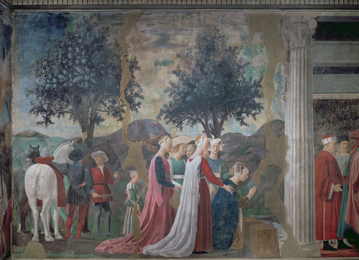 La scoperta del legno della Vera Croce, dal ciclo della Leggenda della Vera Croce, completato nel 1464 (dettaglio) da Piero della Francesca