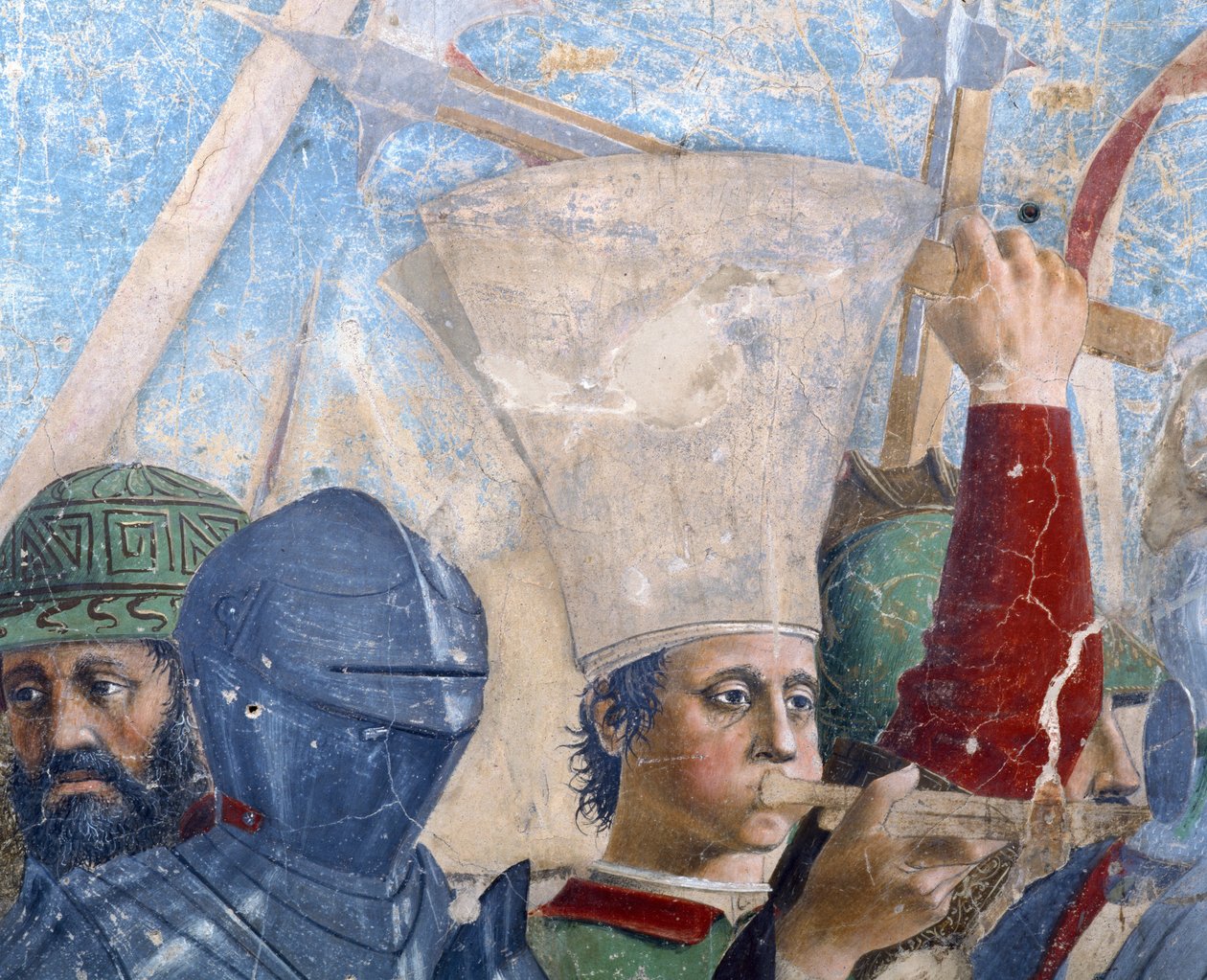 La leggenda della Vera Croce (dettaglio di un trombettiere) da Piero della Francesca