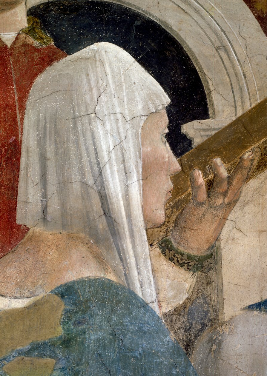 La leggenda della Vera Croce (dettaglio della Regina di Saba che bacia la Croce) da Piero della Francesca