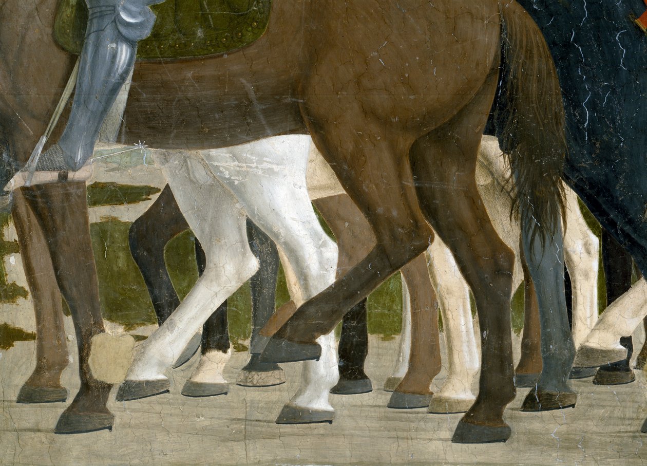 La leggenda della Vera Croce (dettaglio dei piedi dei cavalli) da Piero della Francesca