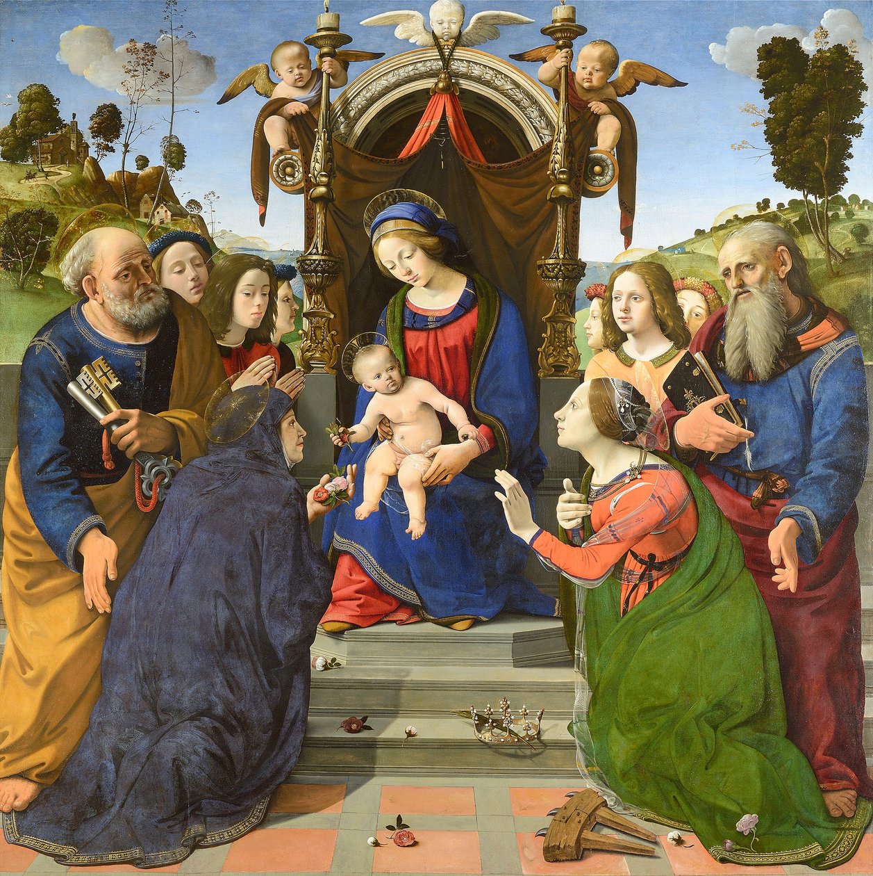 Madonna con Bambino in trono e i santi Pietro, Giovanni Evangelista, Elisabetta d