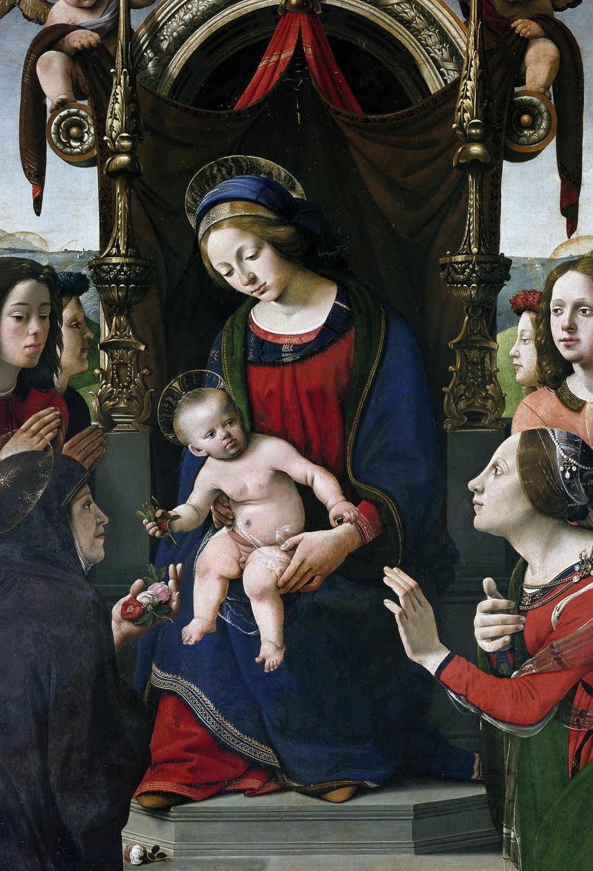 Vergine e Bambino sul trono circondati da santi (dettaglio) da Piero di Cosimo