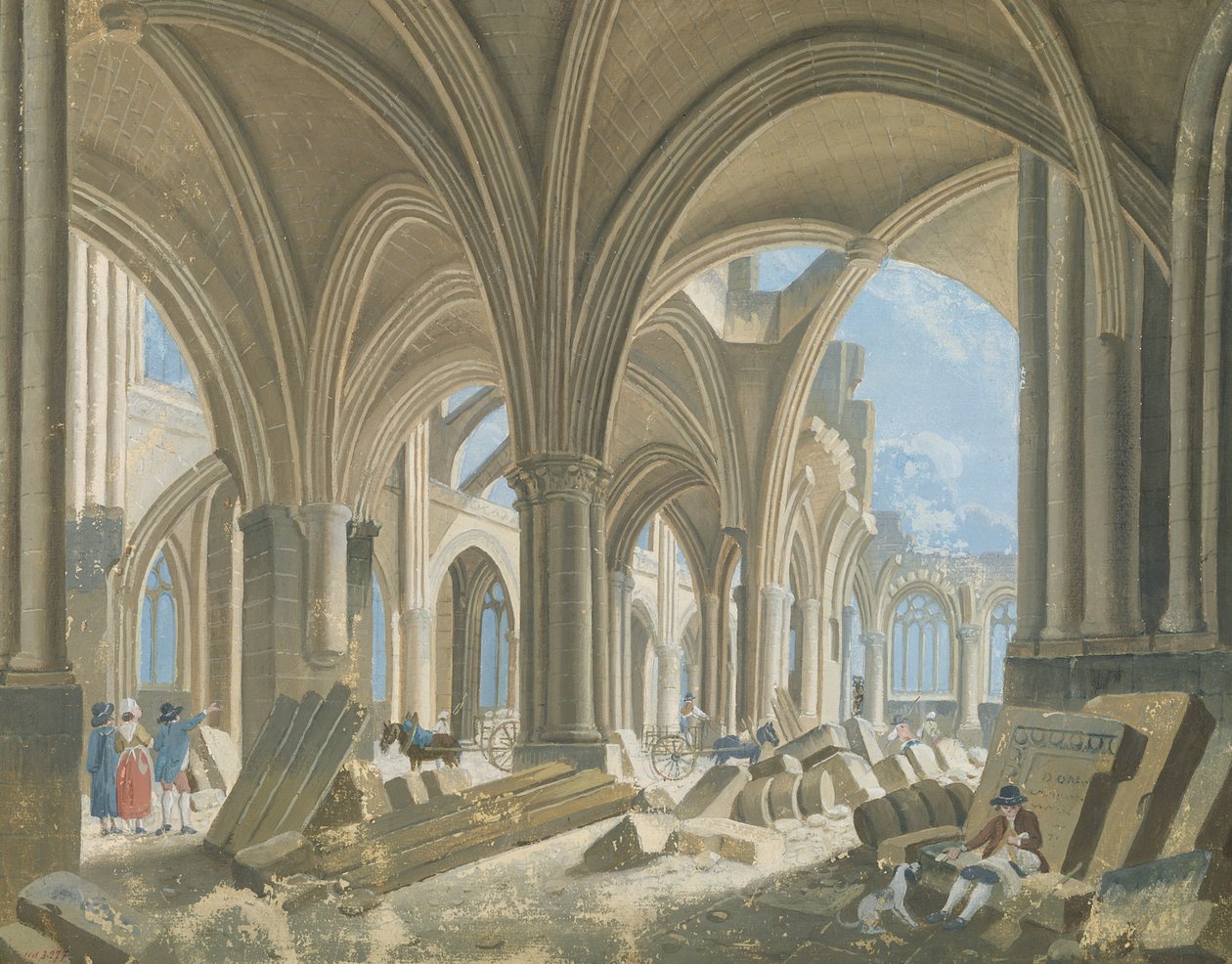 Demolizione della chiesa di Saint-Jean-en-Grève, c.1800 da Pierre Antoine Demachy