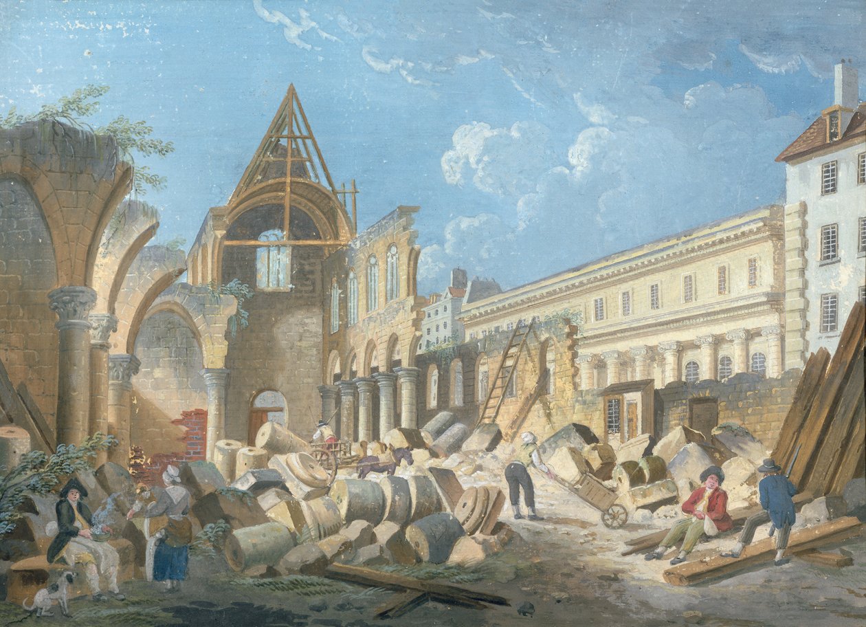 Demolizione del Convento dei Cordeliers, c.1802 da Pierre-Antoine Demachy