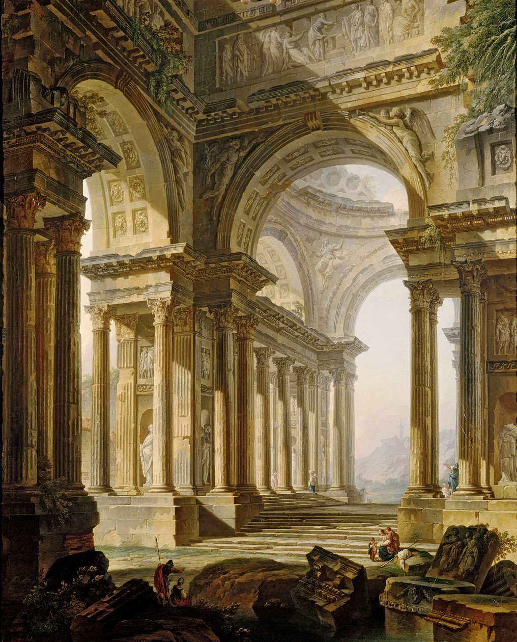 Tempio in rovina da Pierre-Antoine Demachy