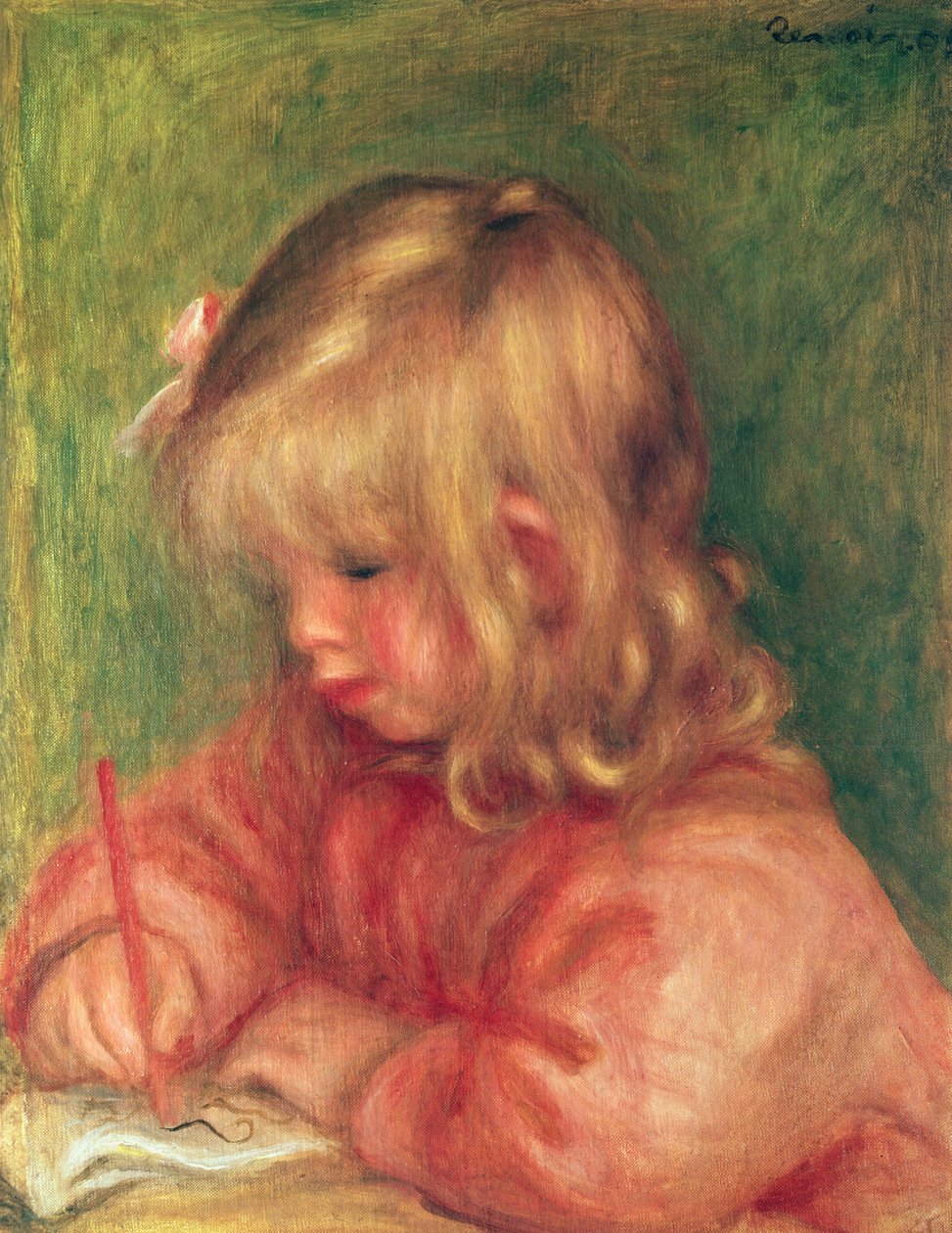 Bambino che disegna, 1905 da Pierre Auguste Renoir