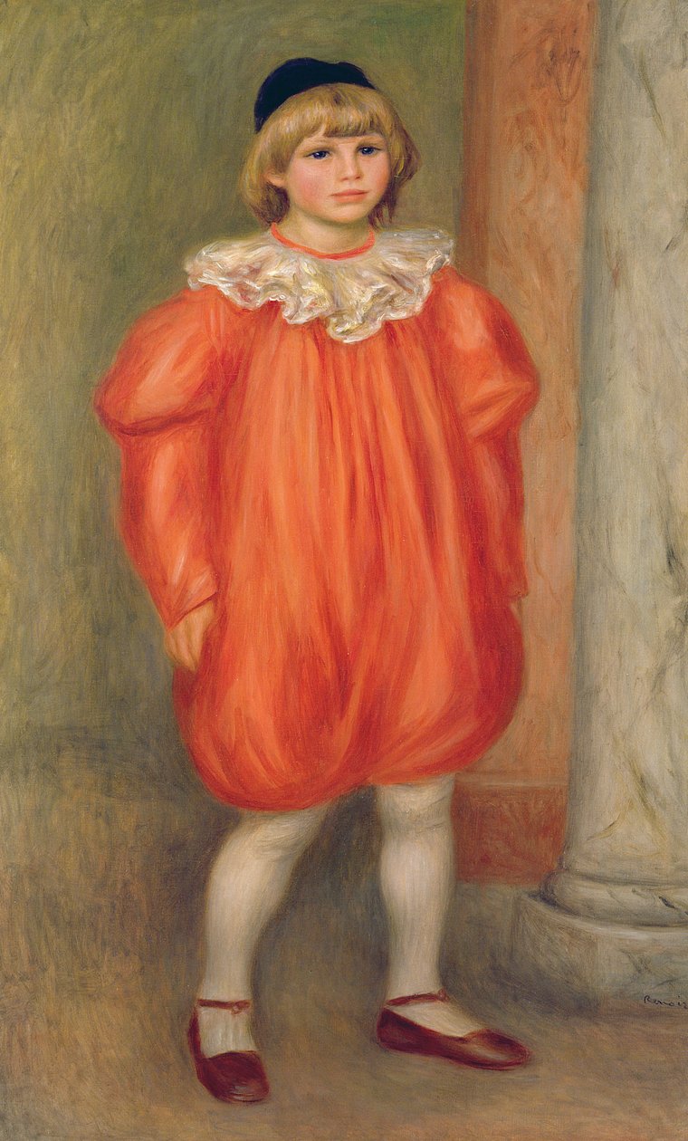 Claude Renoir in un costume da clown da Pierre Auguste Renoir