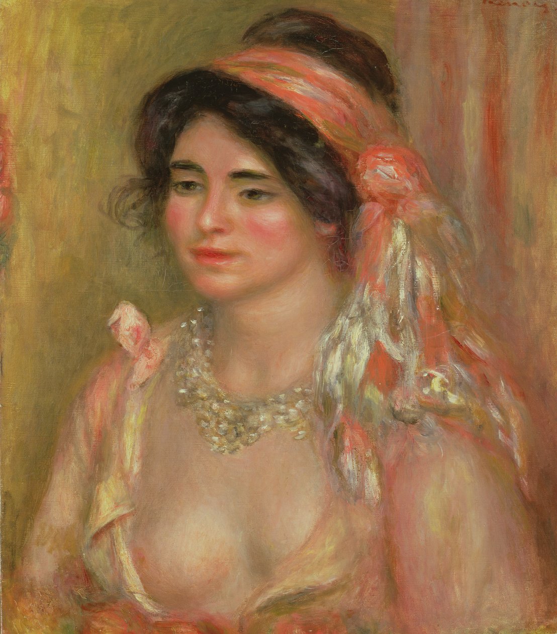 Gabrielle con Copricapo Algerino da Pierre Auguste Renoir