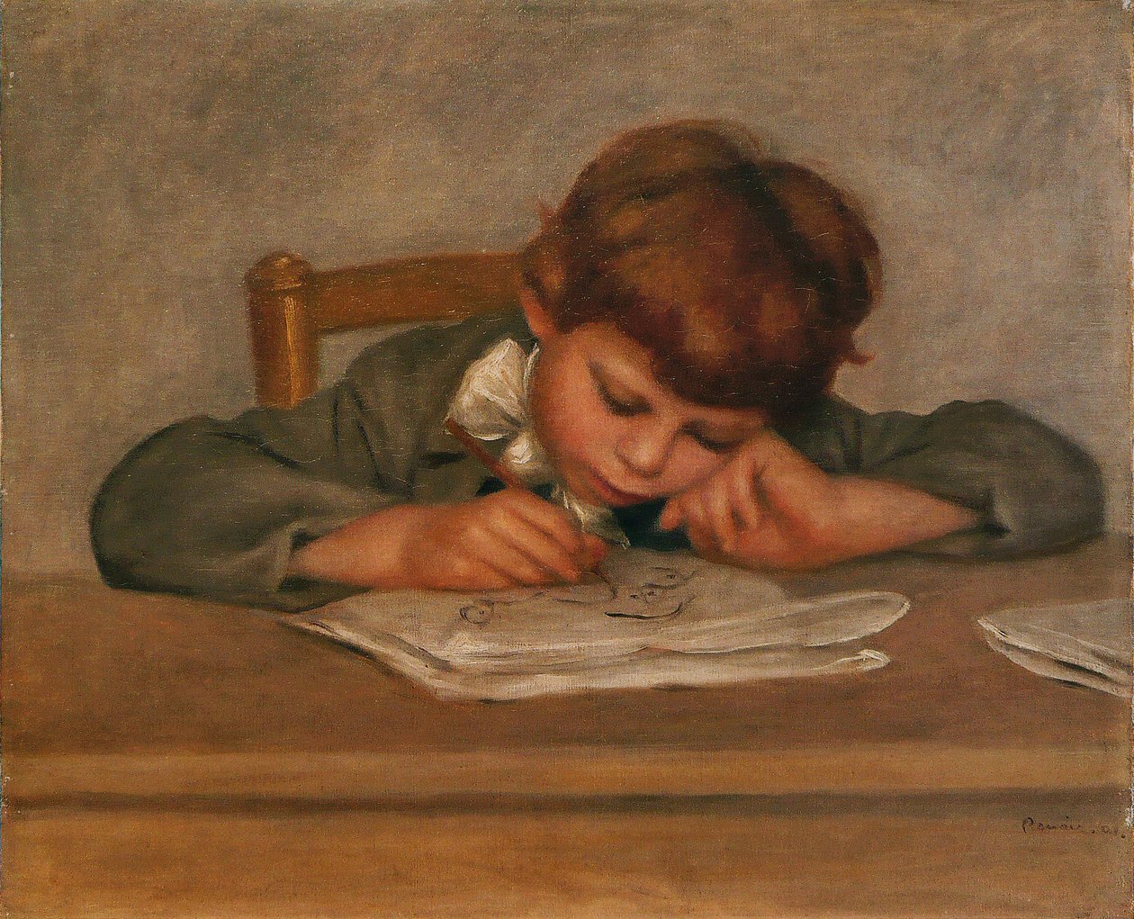 Jean Renoir che disegna da Pierre Auguste Renoir