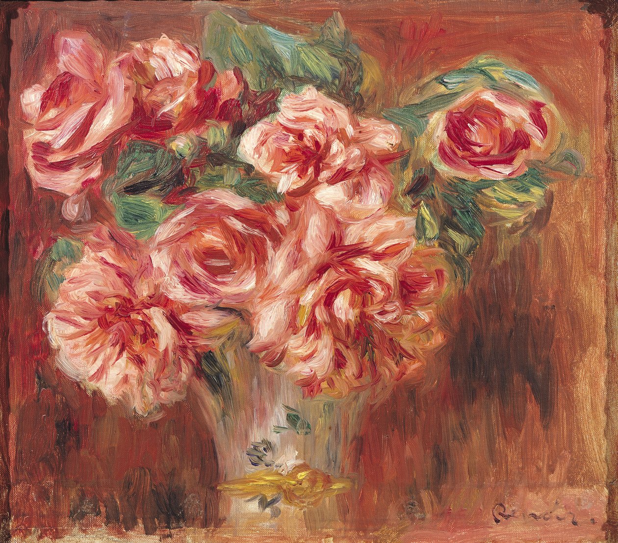 Rose in un vaso da Pierre Auguste Renoir