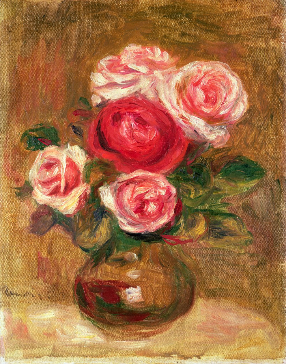 Rose in un vaso da Pierre Auguste Renoir