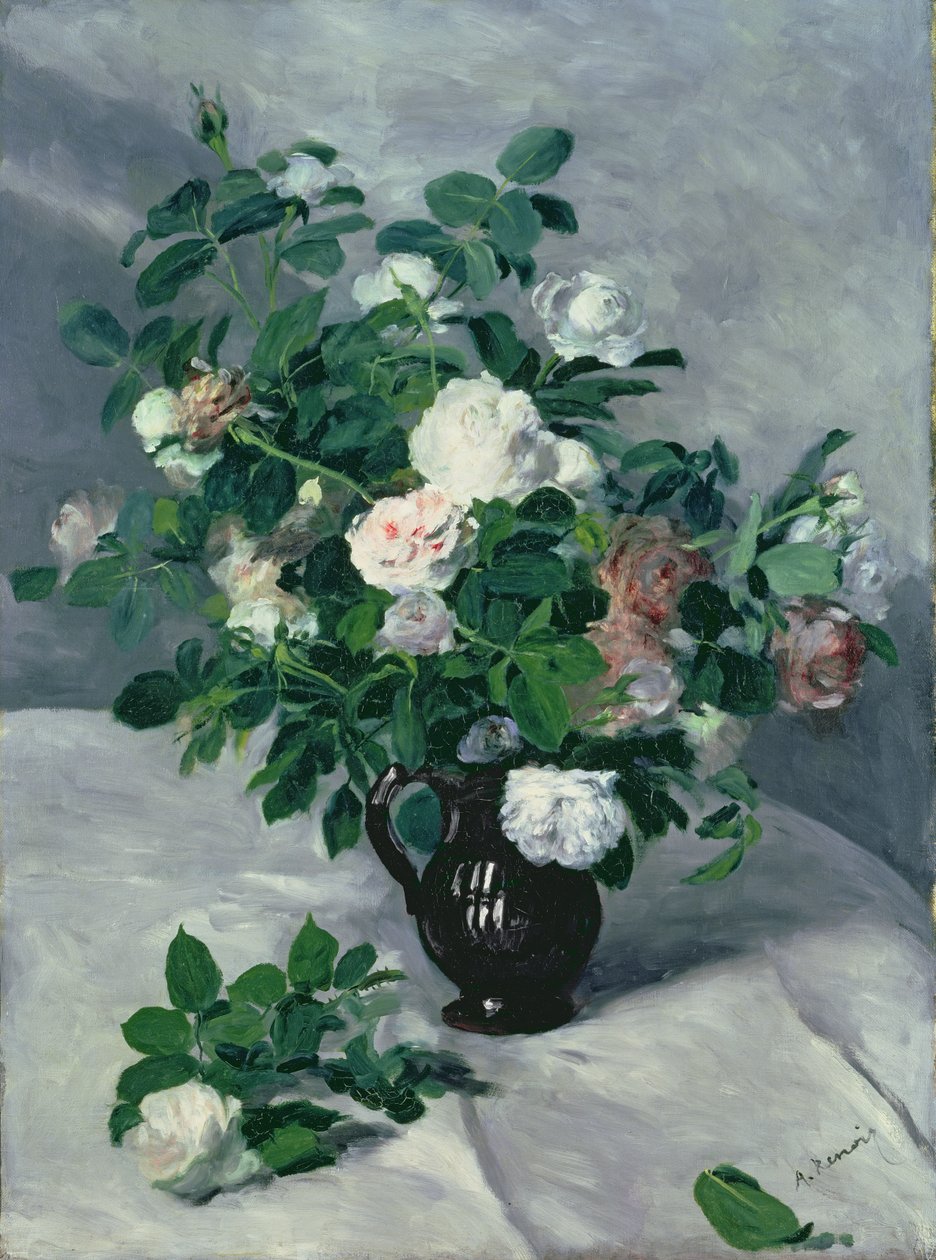 Natura morta con rose, c.1866 da Pierre Auguste Renoir