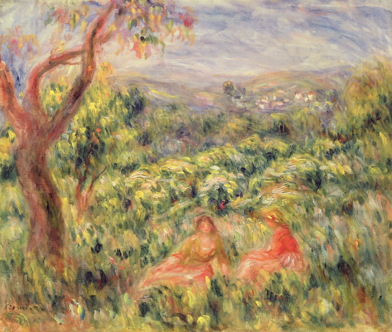 Due ragazze tra i cespugli, 1916 da Pierre Auguste Renoir