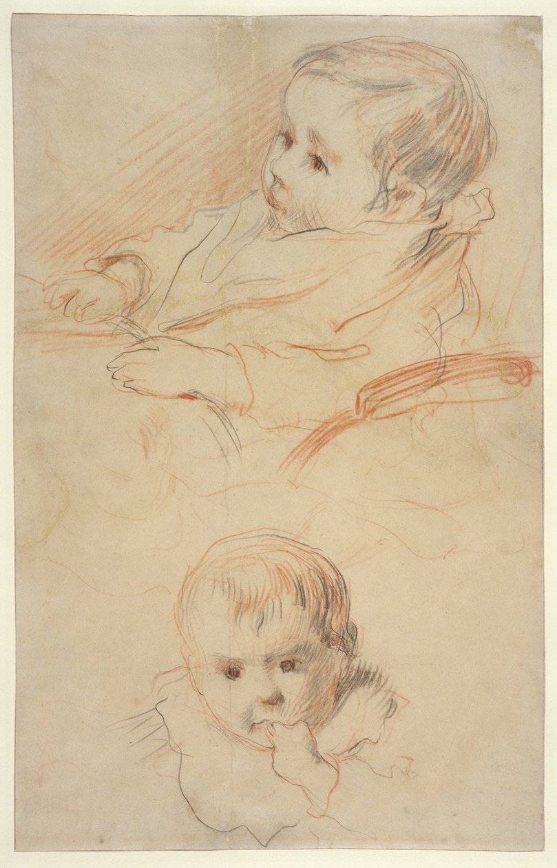 Due studi di un bambino piccolo, 1875-80 da Pierre Auguste Renoir