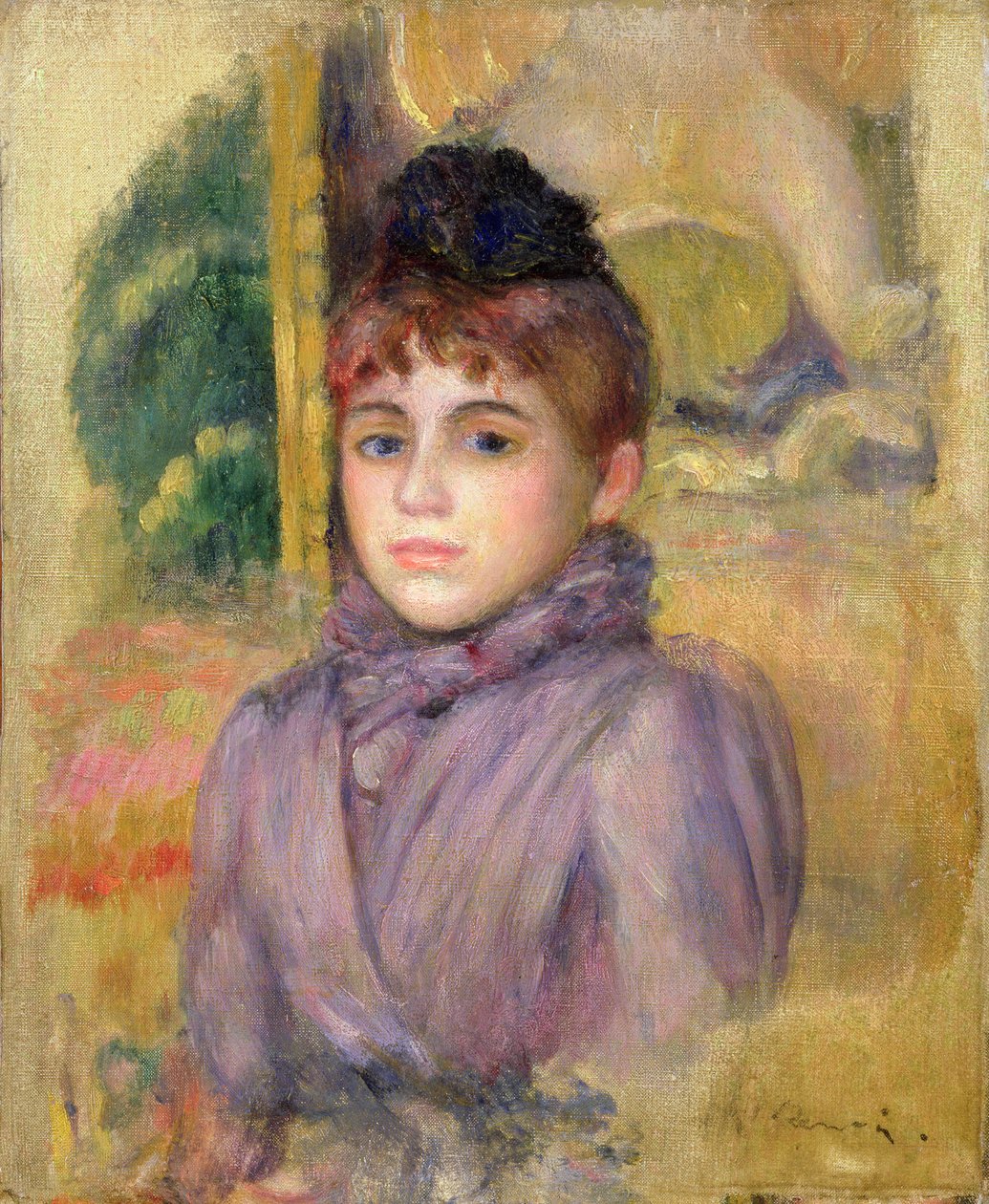 Donna in blu con cappello, c.1885 da Pierre Auguste Renoir