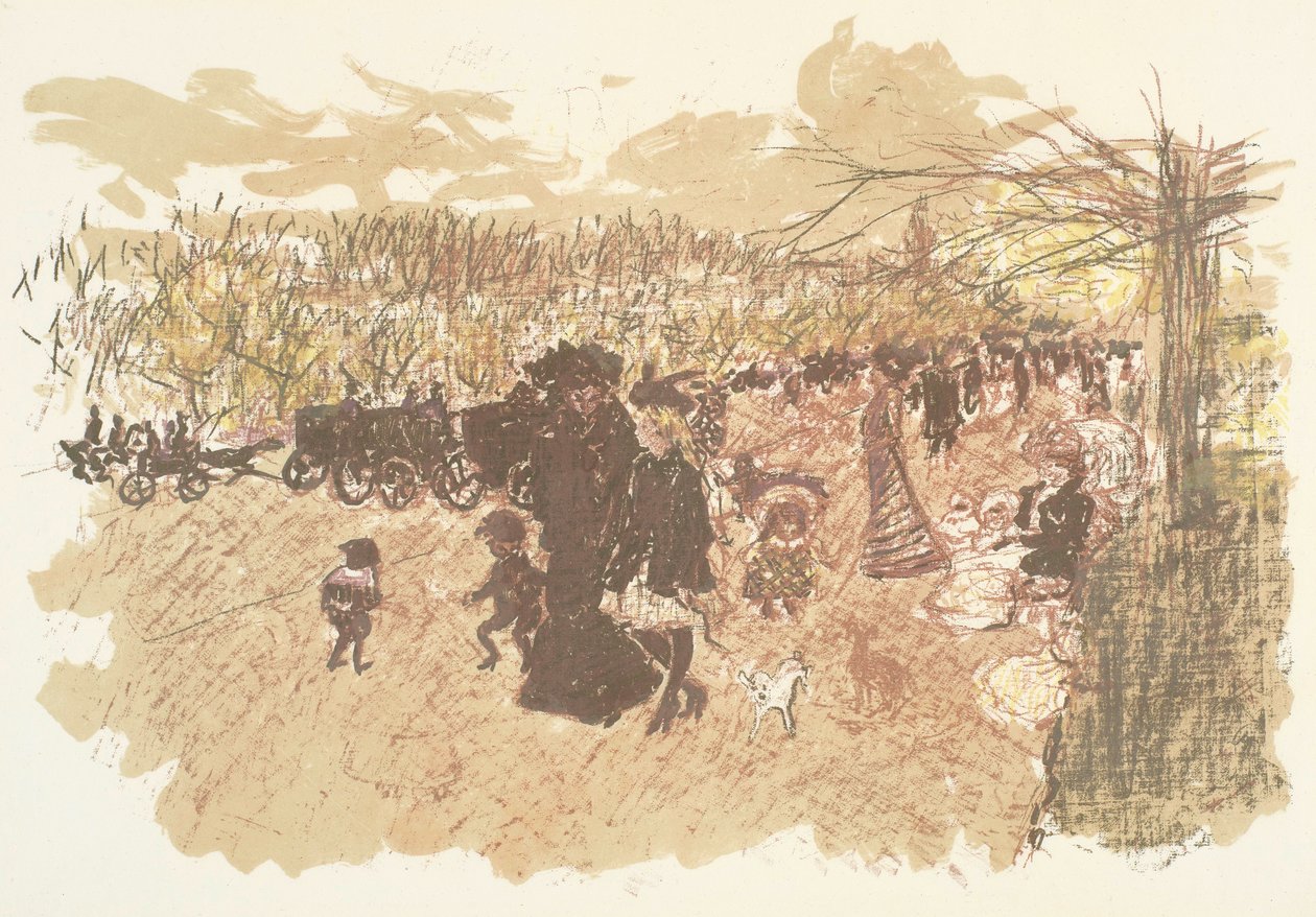 Avenue du Bois, litografia della serie Quelques aspects de la vie de Paris da Pierre Bonnard