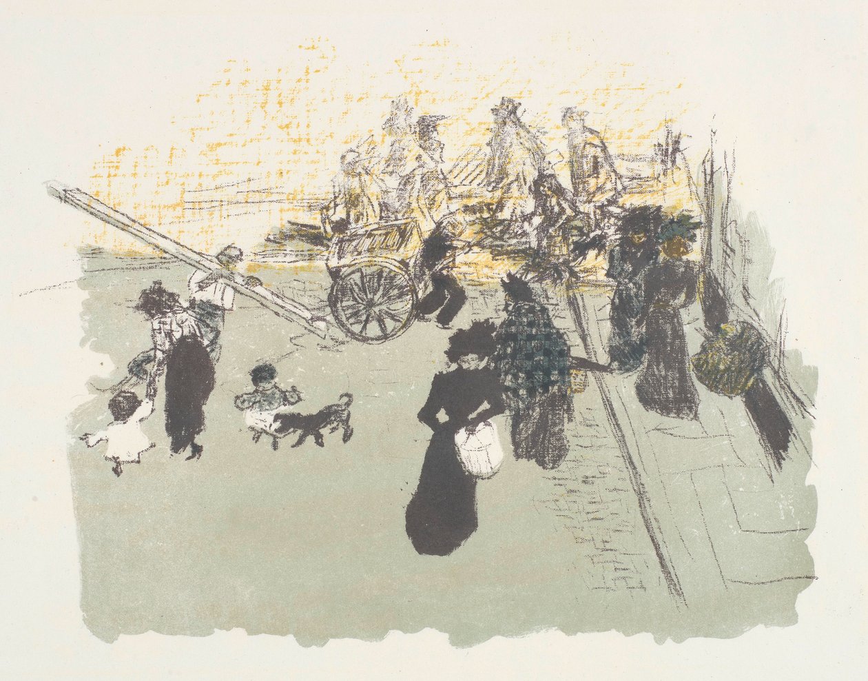 Angolo di strada, litografia della serie Quelques aspects de la vie de Paris da Pierre Bonnard