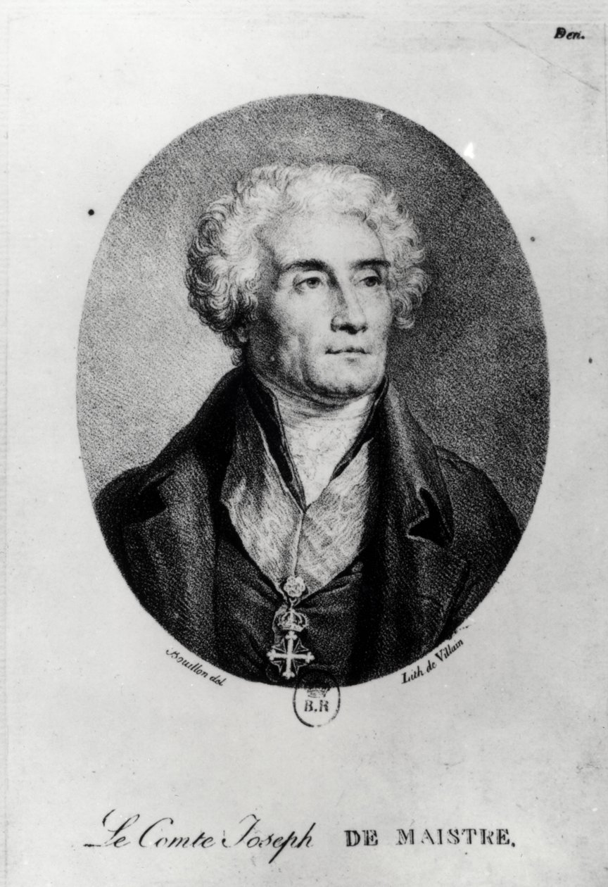 Ritratto del Conte Joseph de Maistre (1753-1821), inciso da Francois le Villain da Pierre Bouillon