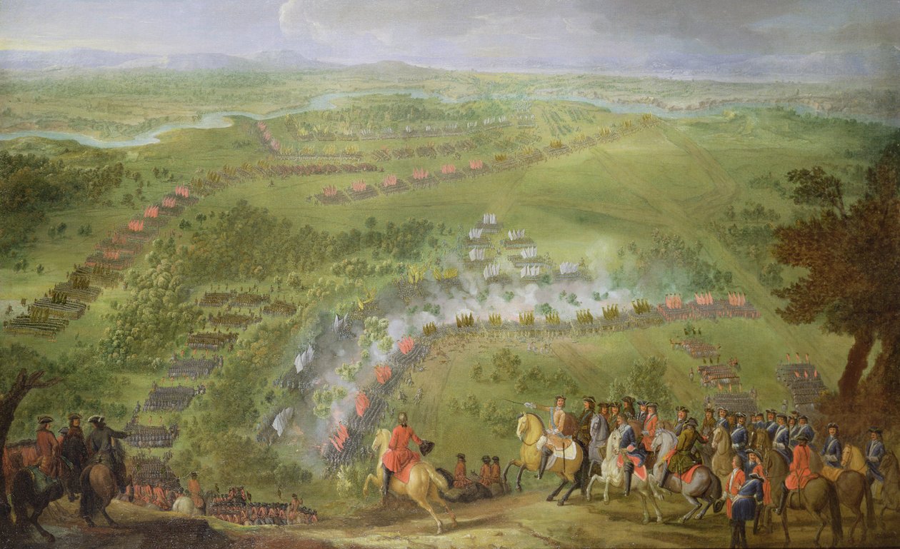 La battaglia di Lesnaya nel 1708 da Pierre Denis Martin