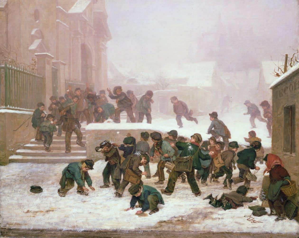Battaglia di palle di neve da Pierre Edouard Frere