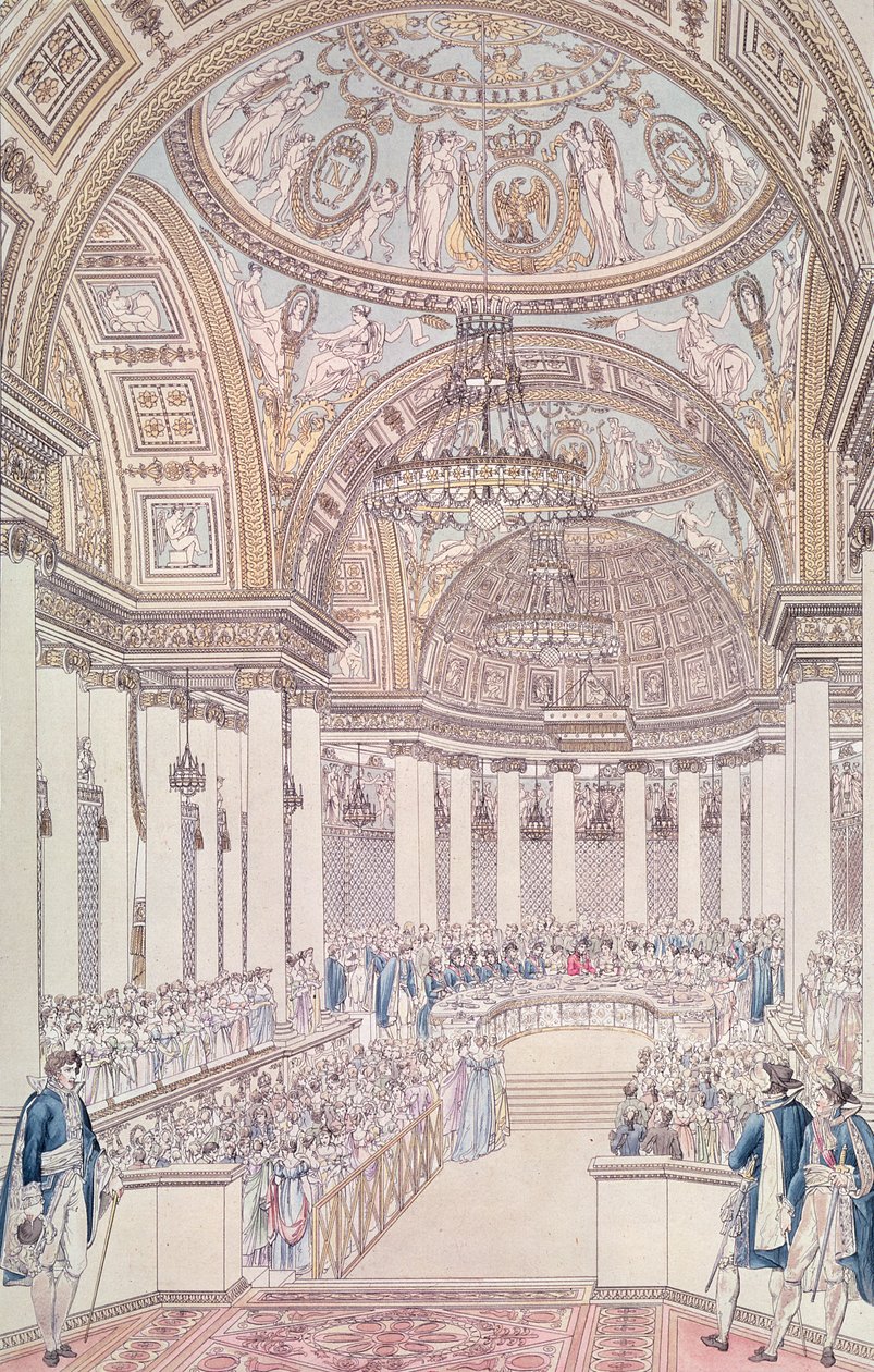 Banchetto imperiale nel Grand Salon del Palazzo delle Tuileries in occasione del matrimonio di Napoleone I (1769-1821) e Maria Luisa (1791-1847) d