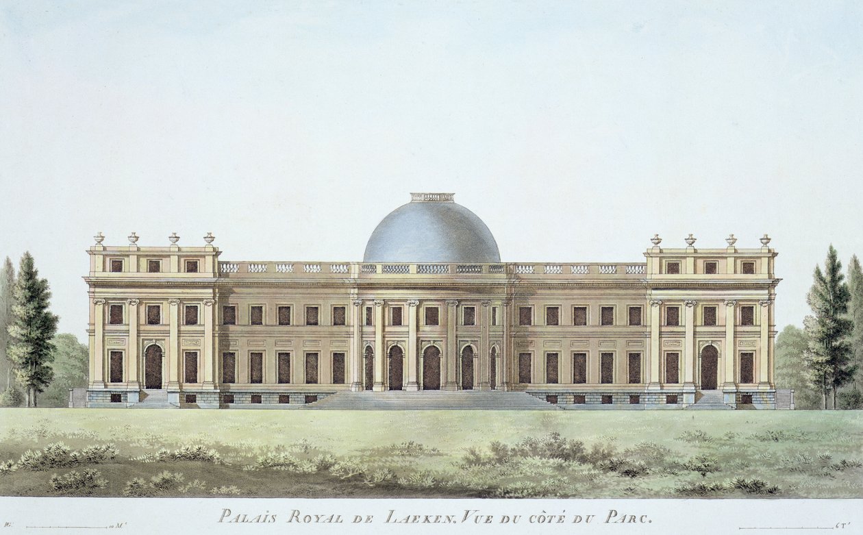 Palazzo Reale a Laeken, vista dal parco, da 