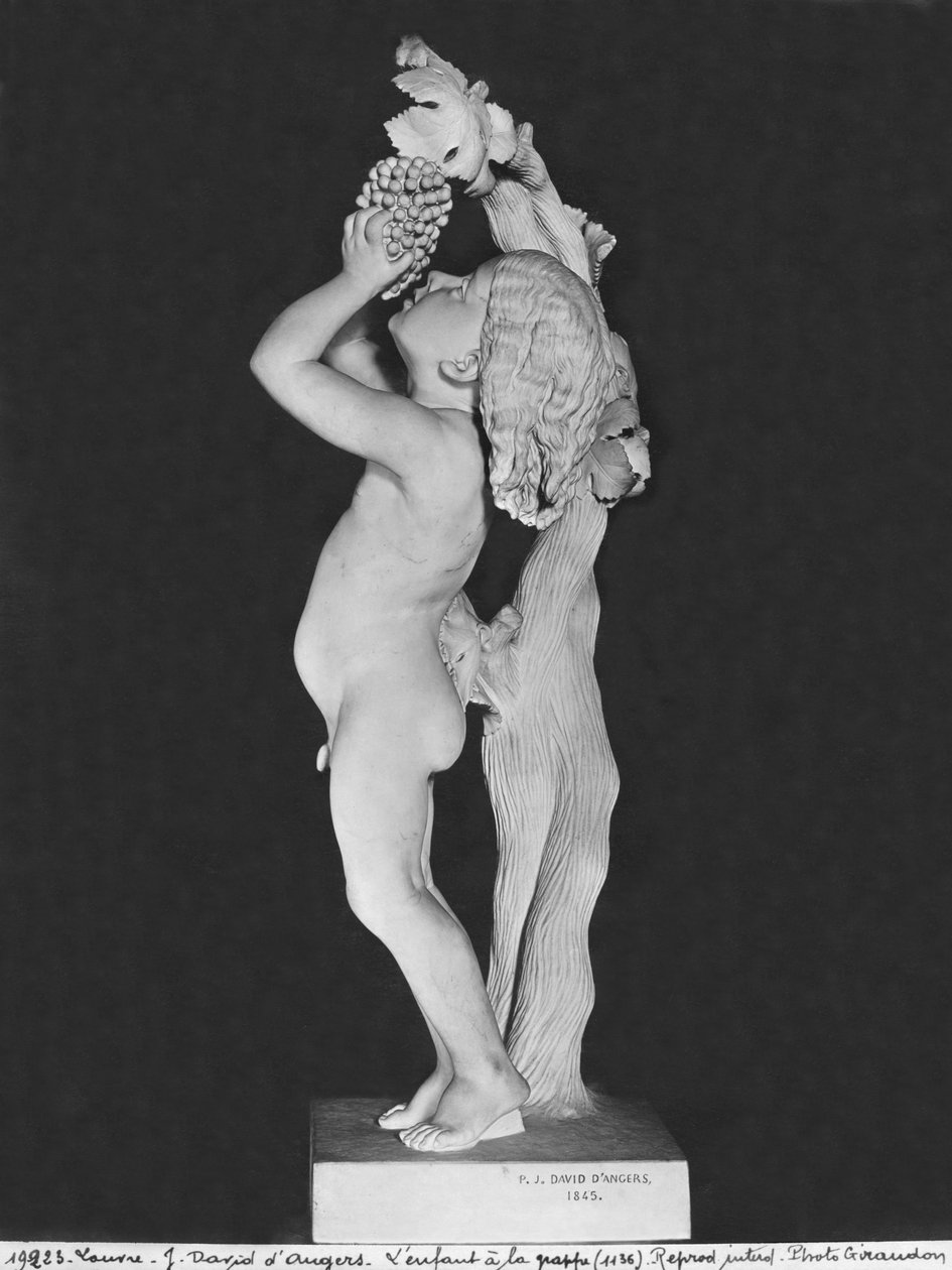 Bambino con uva, 1845 da Pierre Jean David d