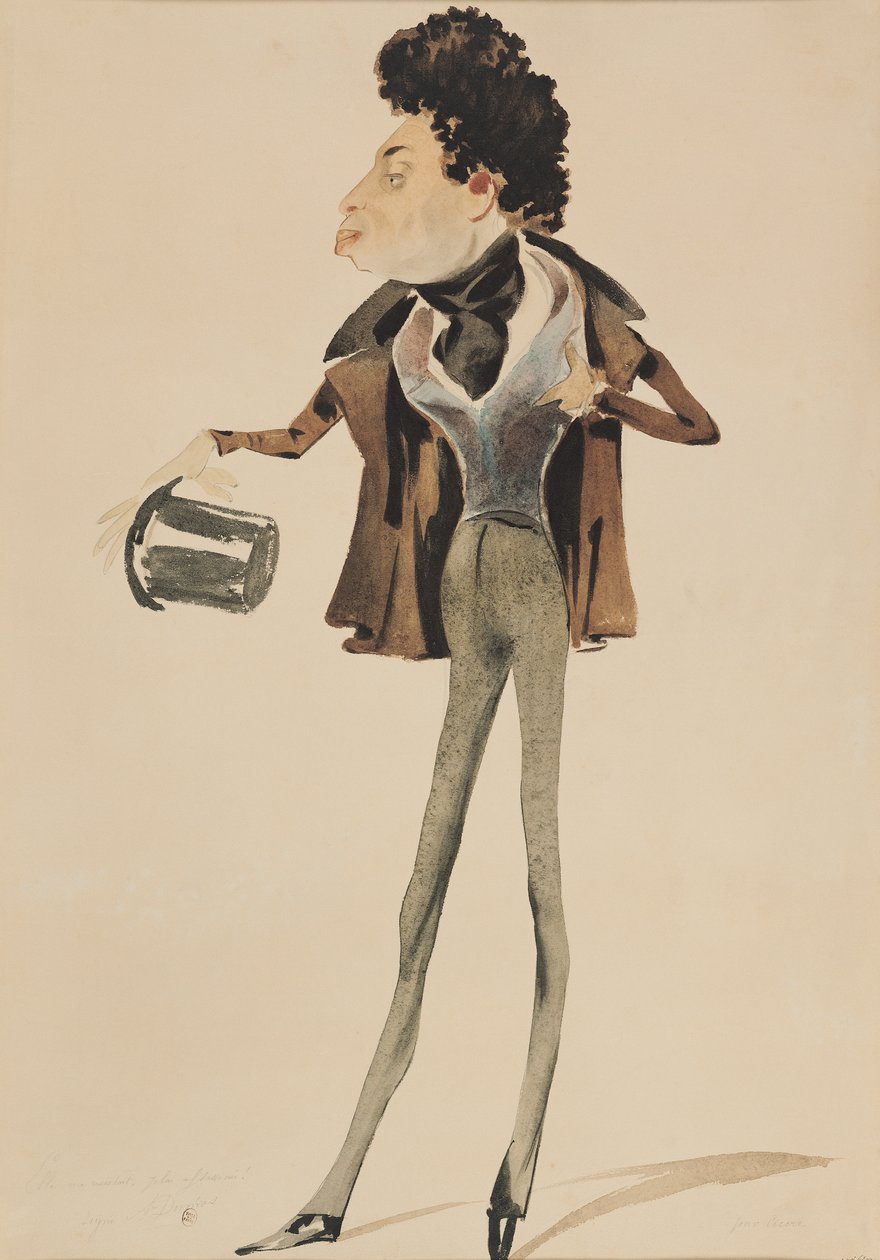 Caricatura di Alexandre Dumas padre da Pierre Luc Charles Ciceri
