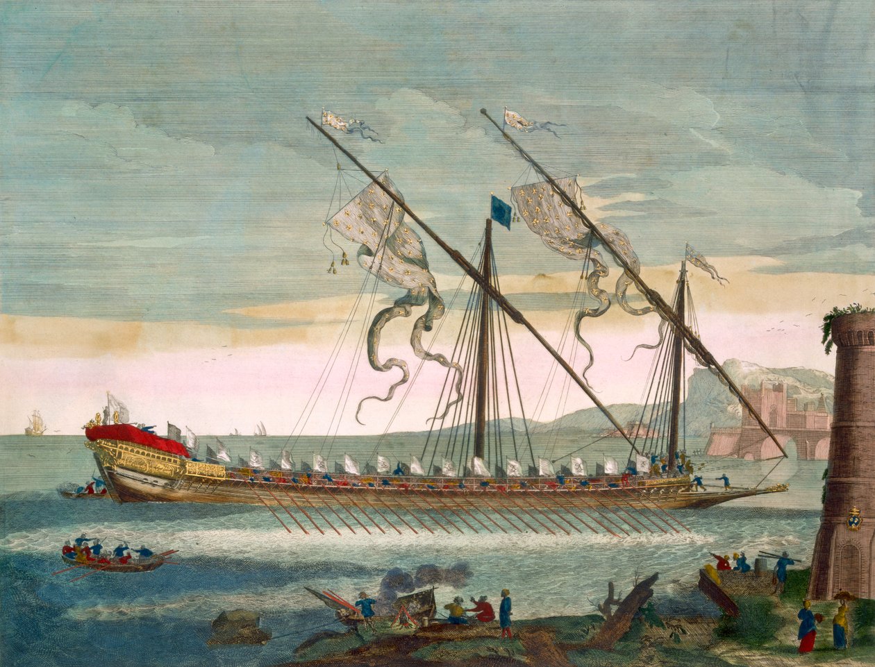 La galea principale in movimento a remi, da 