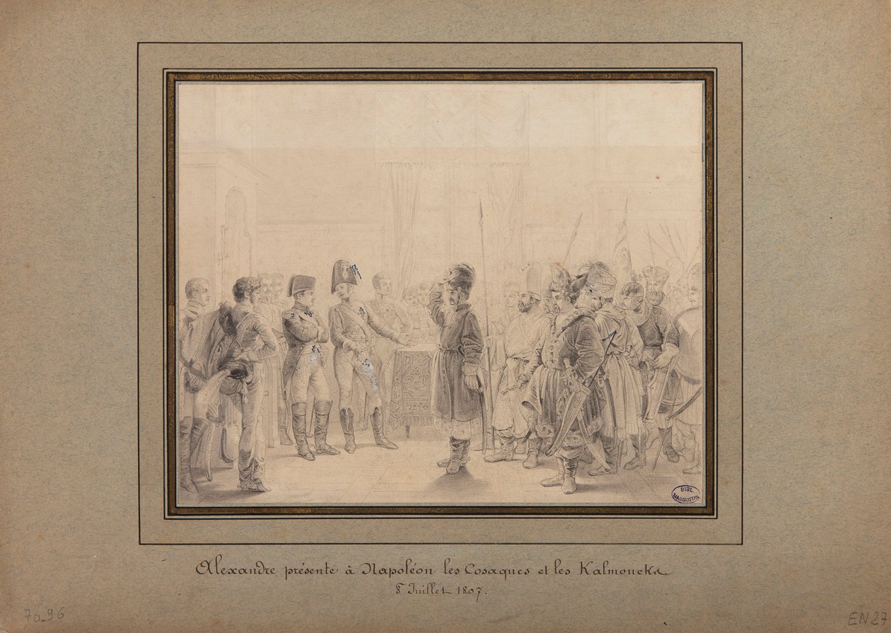 Alessandro I presenta i cosacchi e i calmucchi dell