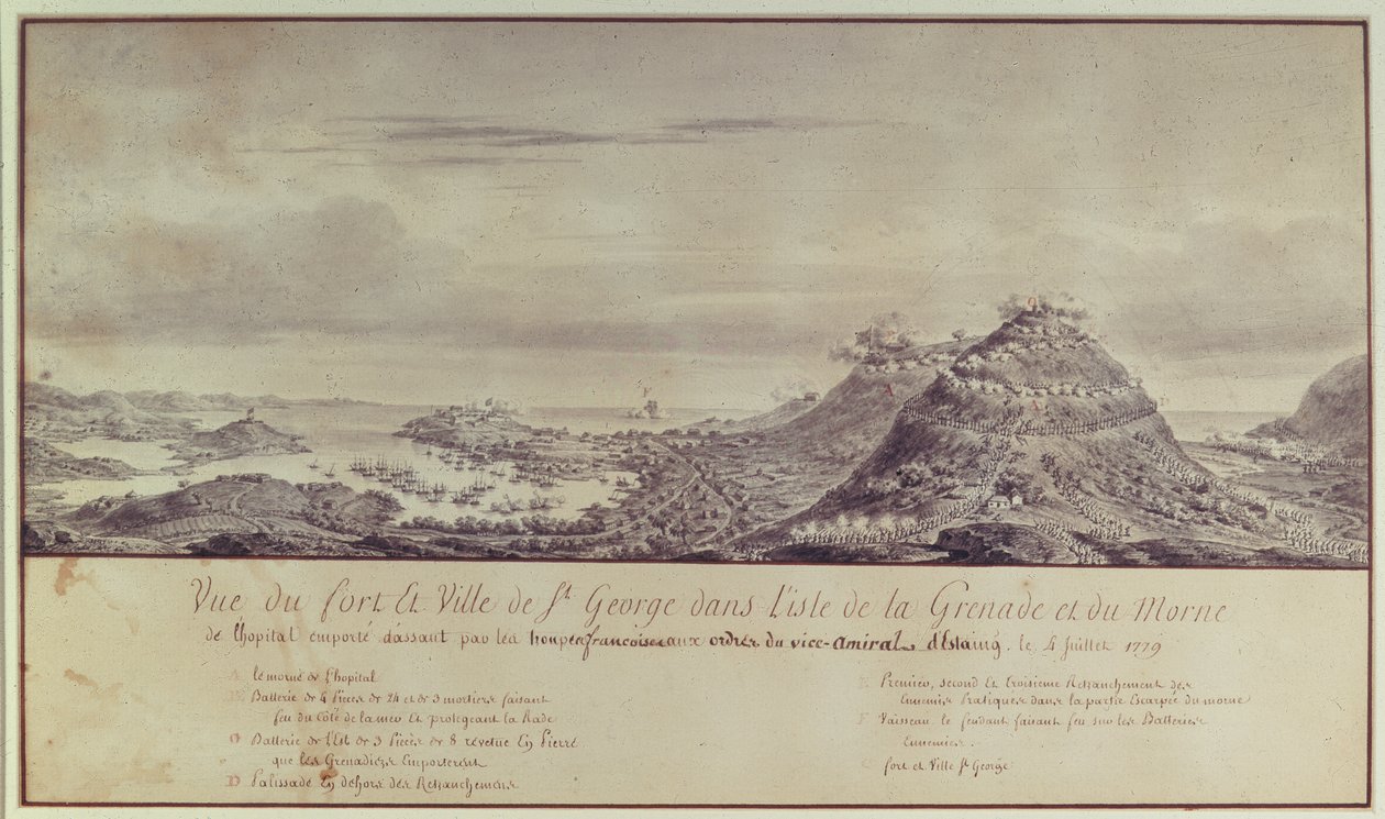 La cattura francese di Grenada, 1779 da Pierre Ozanne