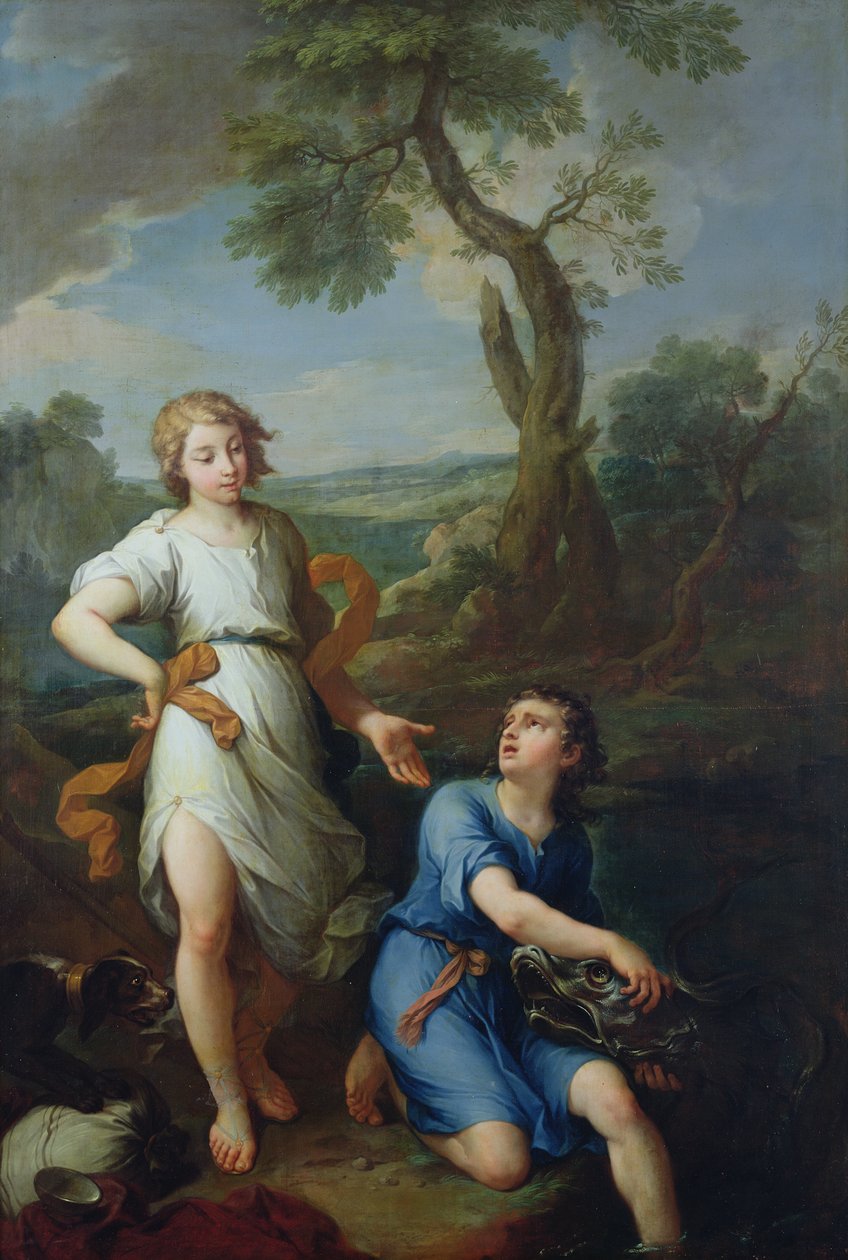 Cattura del pesce nel fiume Tigri da parte del giovane Tobia, 1733 da Pierre Parrocel
