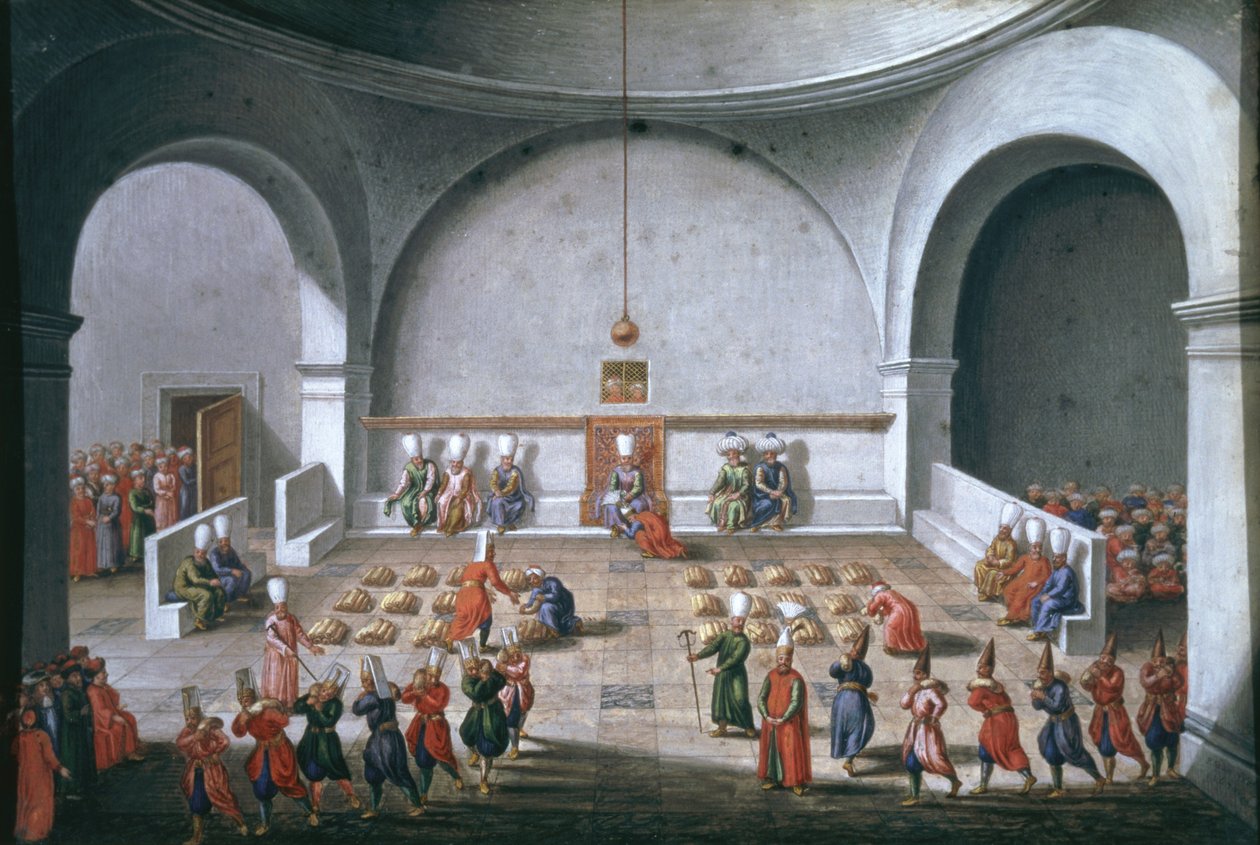 Missione di Jan Gninski a Istanbul, cerimonia di pagamento ai soldati, 1679 da Pierre Paul Sevin