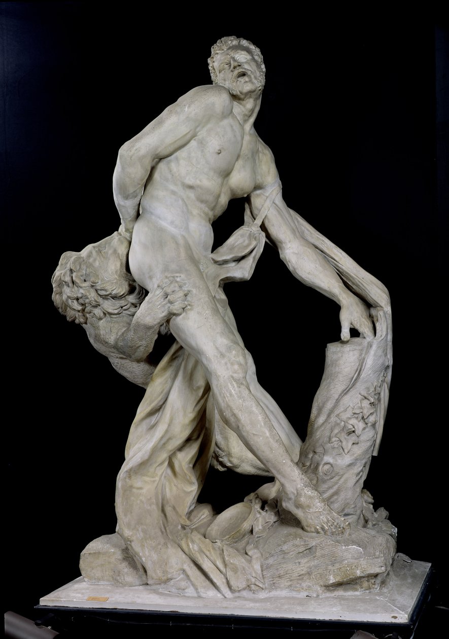 Milo di Crotone attaccato da un leone (plaster) da Pierre Puget