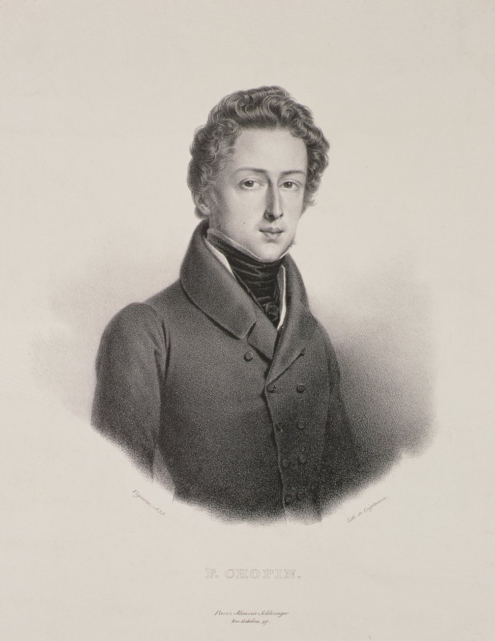 Frederic Chopin (1810-49) inciso da Gottfried Engelmann (1788-1839) 1833 da Pierre Roch Vigneron