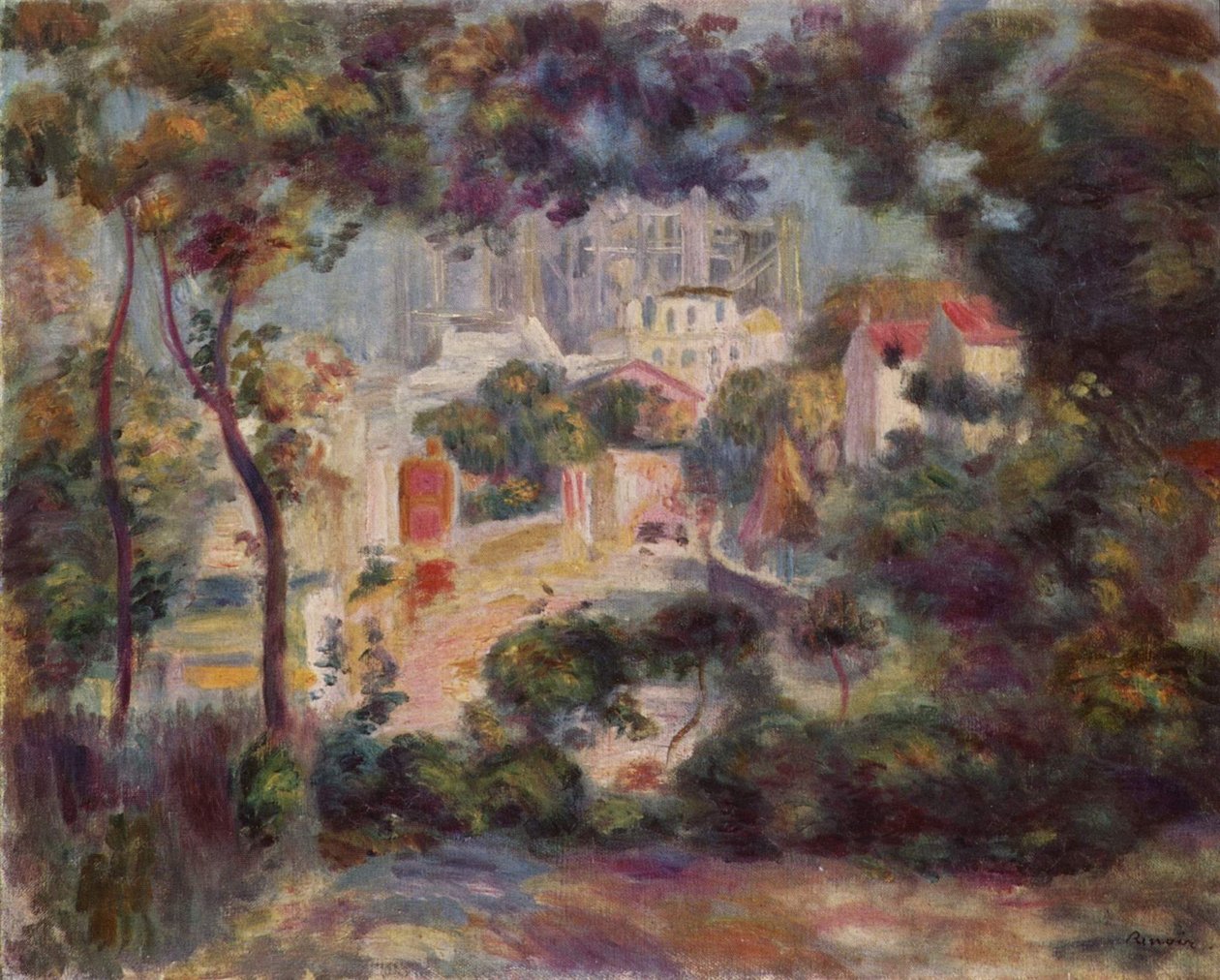 I giardini di Montmartre con vista sul Sacré-Cœur in fase di costruzione da Pierre-Auguste Renoir