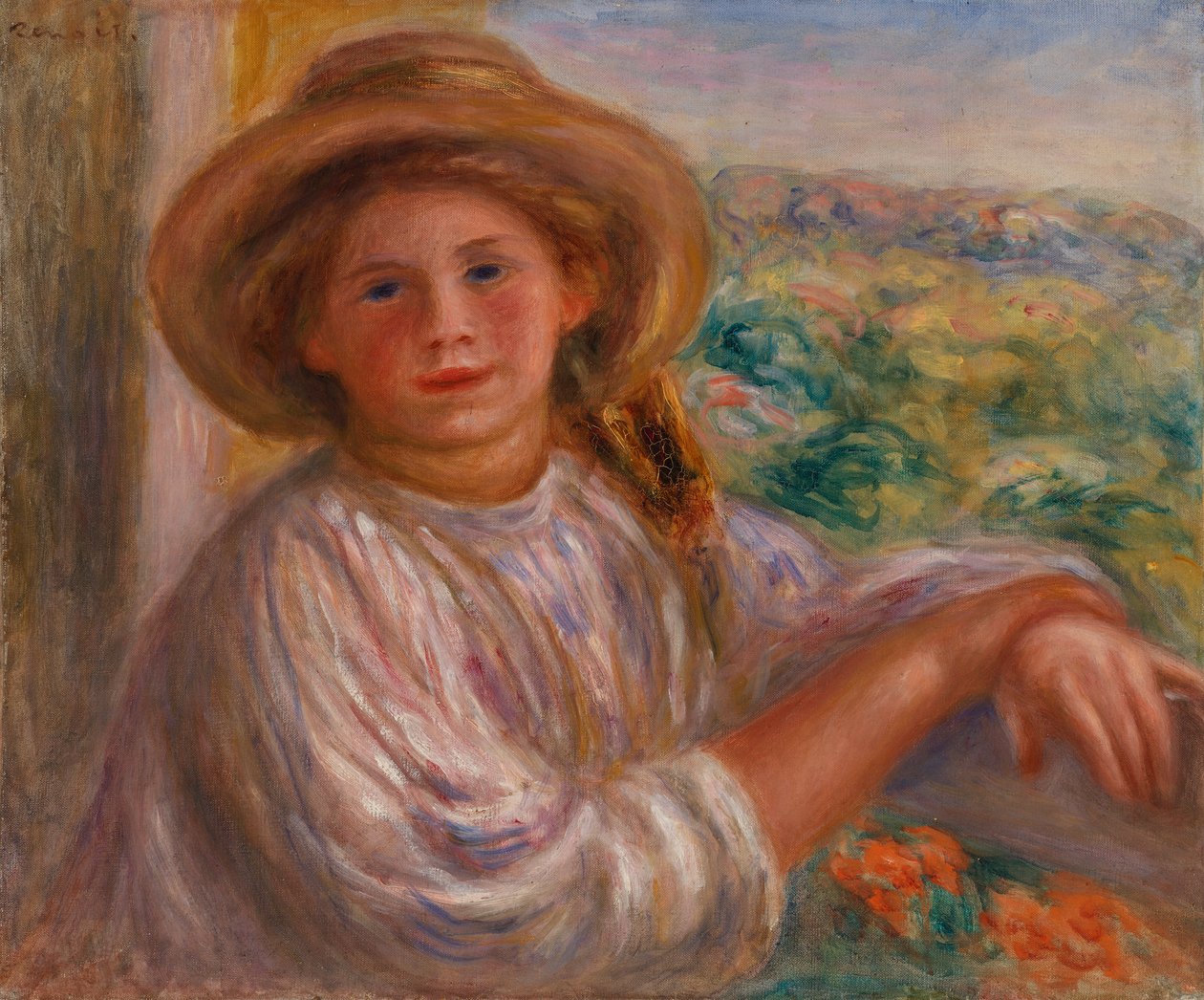 Ragazza su un balcone, Cagnes da Pierre-Auguste Renoir