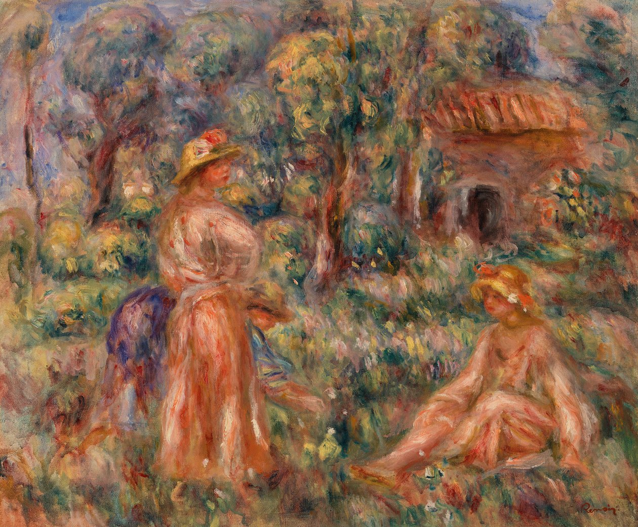 Ragazze in un paesaggio da Pierre-Auguste Renoir