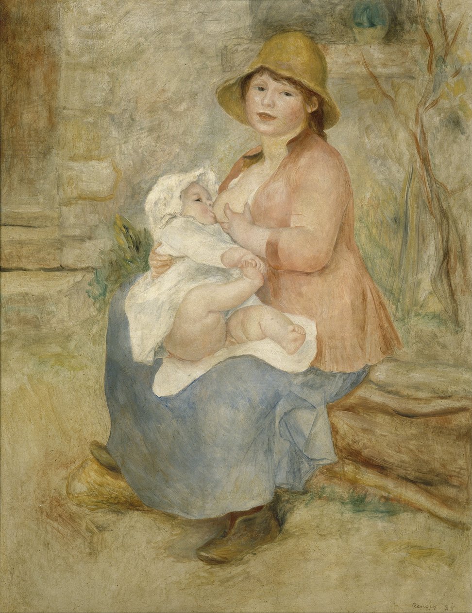 Maternità, nota anche come Bambino al seno da Pierre-Auguste Renoir