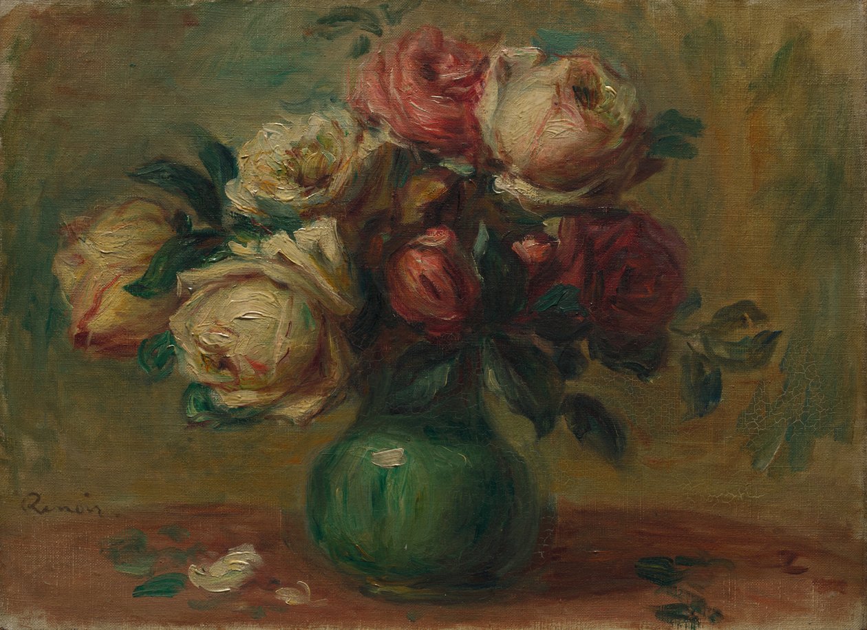 Rose in un vaso da Pierre-Auguste Renoir