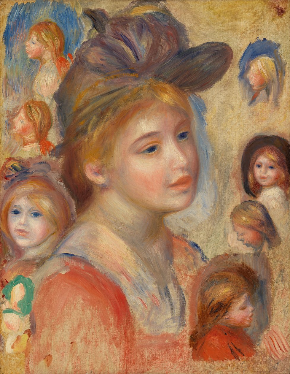Studio di teste di ragazze da Pierre-Auguste Renoir