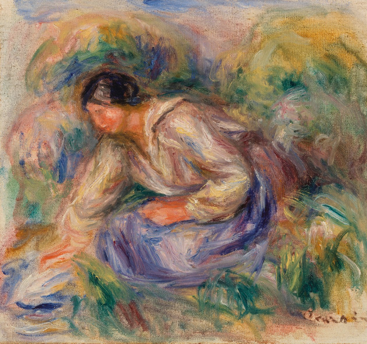 Donna in gonna blu da Pierre-Auguste Renoir