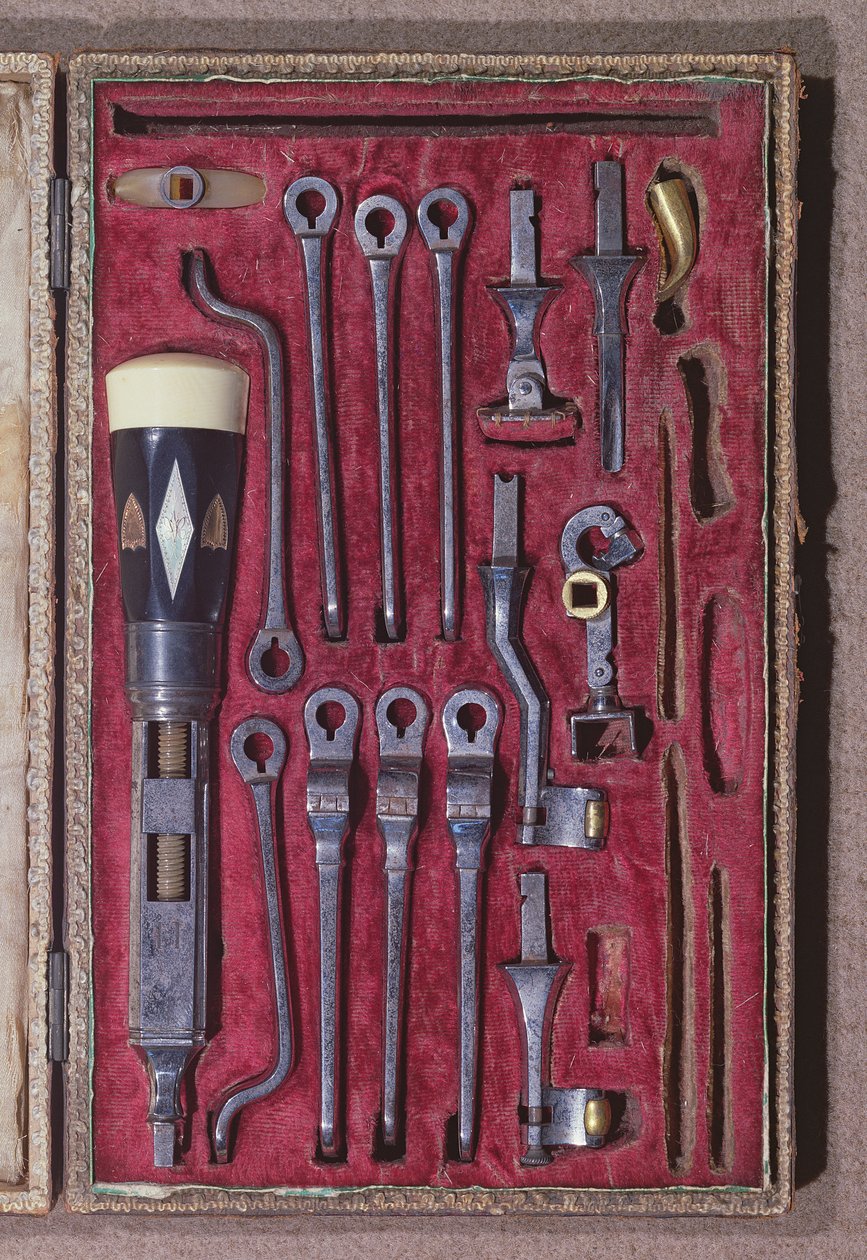 Set di strumenti dentistici, inizio XIX secolo da Pierre Francois Grangeret