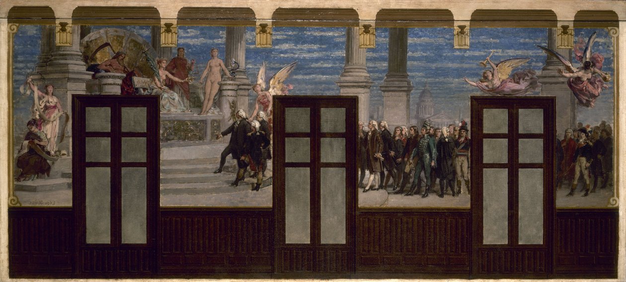 Bozzetto per il municipio del 20° arrondissement: I grandi uomini della Rivoluzione davanti al tribunale della posterità da Pierre Paul Lêon Glaize