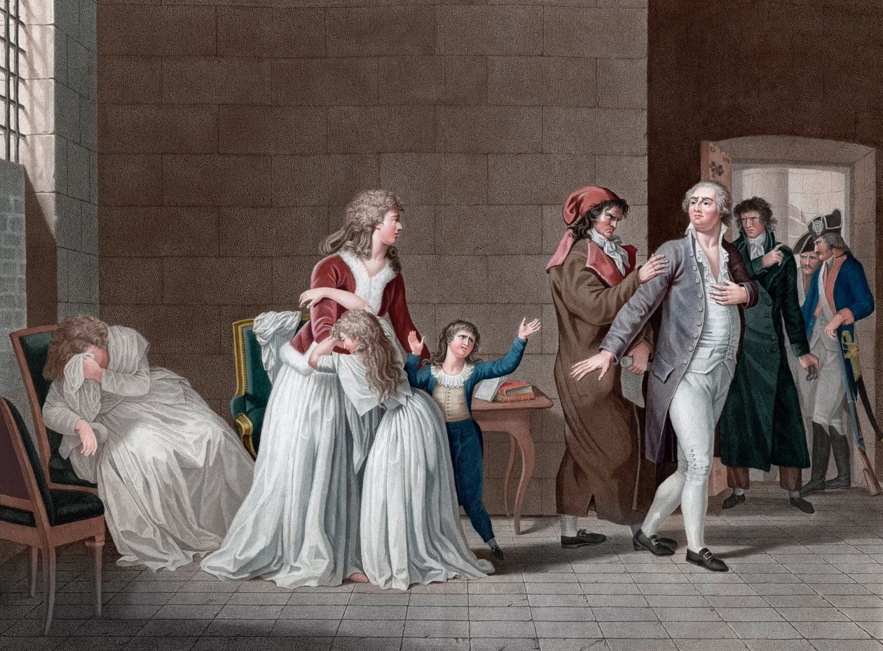 Separazione del Re Luigi XVI di Francia (1754-1793) dalla sua famiglia. Parigi, prigione del Tempio, il 20 gennaio da Pierre (after) Bouillon