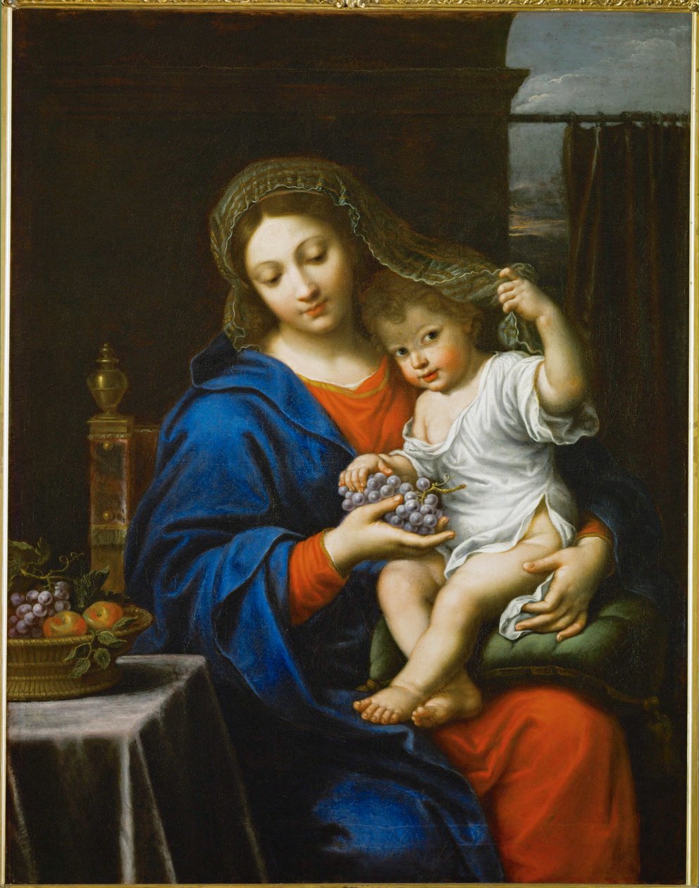 La vierge a la grappe - Madonna con uva ... da Pierre (follower of) Mignard
