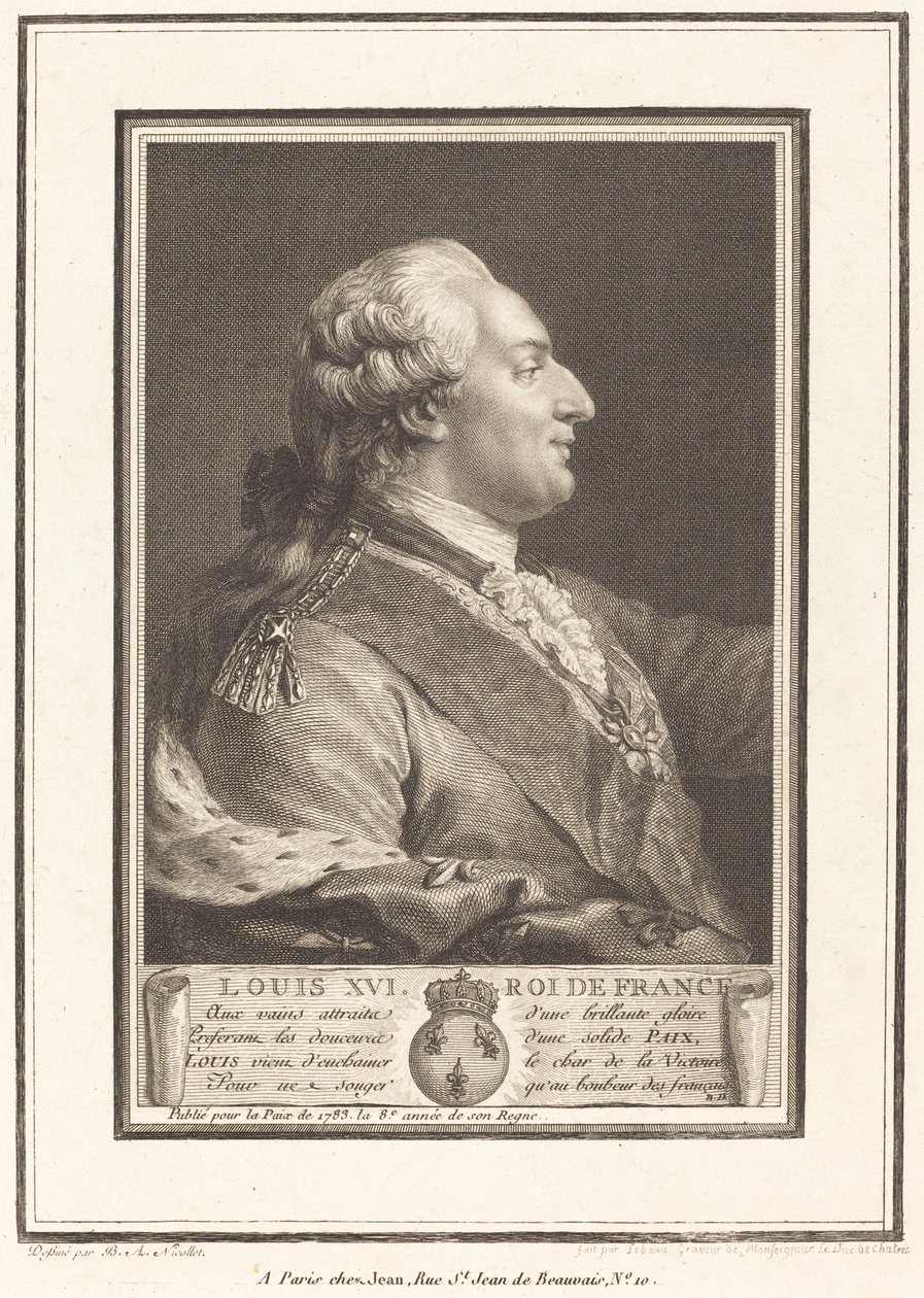 Luigi XVI, Re di Francia da Pierre Adrien Le Beau after Benedict Alphonse Nicolet
