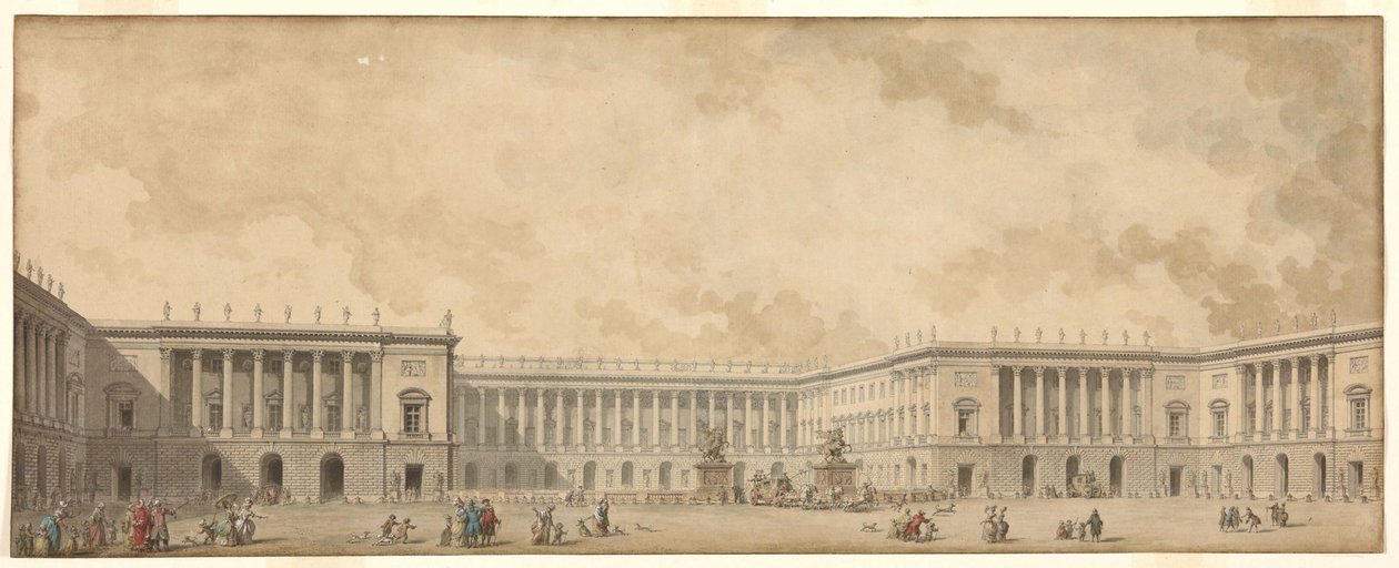 Primo progetto di ricostruzione del Palazzo di Versailles presentato a Re Luigi XVI, c. 1785 da Pierre Adrien Paris